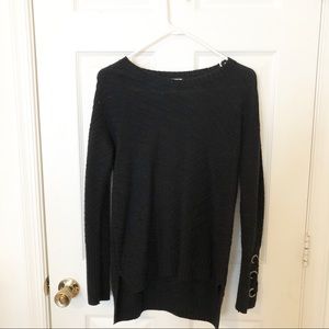 Black sweater with detailed sleeves